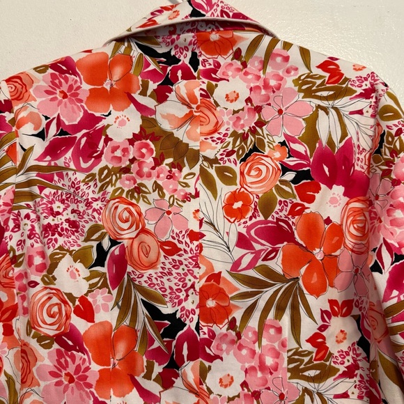 Ann Trinity Women's Vibrant Floral Blazer Multicolor Button Front Size L - Picture 8 of 11